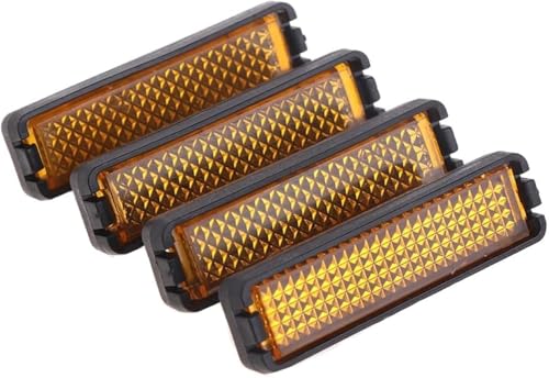WsjiaboFux 4 Pieces/Set Yellow Bicycle Pedal Reflector Safety Night Cycling Reflective Bike Accessory，Lights and Reflectors，Bike Reflectors