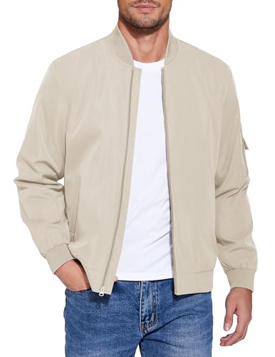 Coofandy Mens Casual Bomber Jacket Slim Fit Light Weight Rain Windbreaker Jacket cover