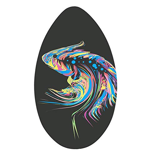 HANXIAODONG Lightweight Bodyboard for Kids 35 Inch Skimboard Full Printing Wooden Surfing Boarding