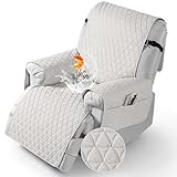 Picture of TAOCOCO 100% Waterproof Recliner Cover - Recliner Cover with Non-Slip Granule, Recliner Chair Covers with Elastic Band, Recliner Chair Covers for Reclining Chair(White,Medium-25'')