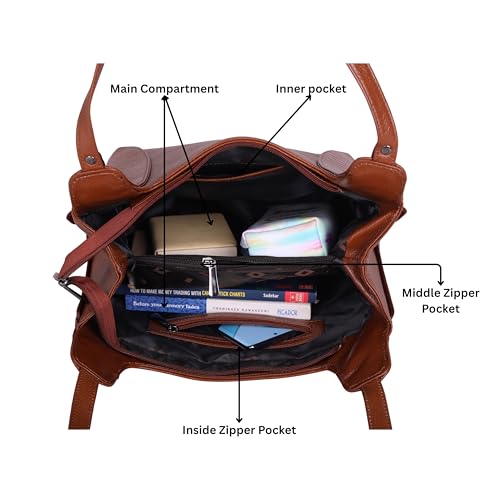 Image of DORPER MONEY HILL Durable Leather Satchel Bag for Women Genuine Branded Handbag