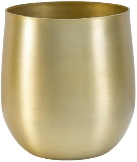 Serene Spaces Living Aluminum Vase, Brass Decorative Accent, Gold Flower Vase for Wedding or Event Centerpiece, Metallic Pot for Home, Medium, Single