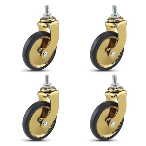 Roulettes à tige pivotante de 3 pouces silencieuses avec blocage complet 160 lb