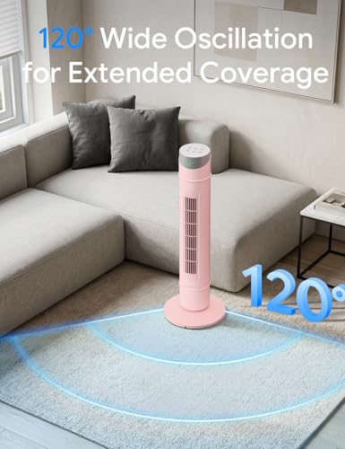 Image of ZAFRO Smart Tower Fan for Bedroom,120 Oscillating Fans that Blow Cold Air