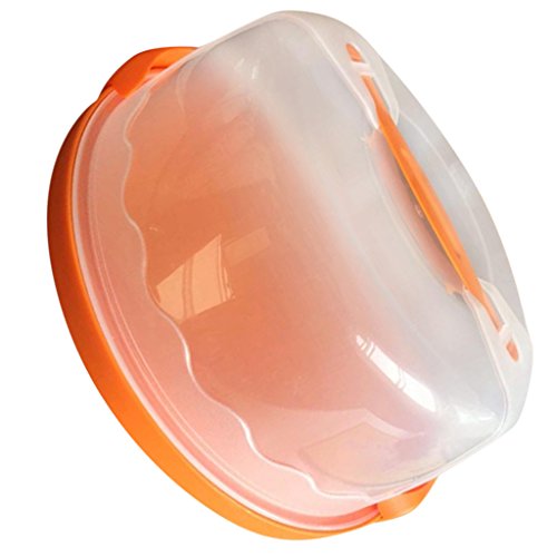 Contenitore per torta, 30 cm, in Plastica, con coperchio per conservazione e trasporto di pasticceria arancione
