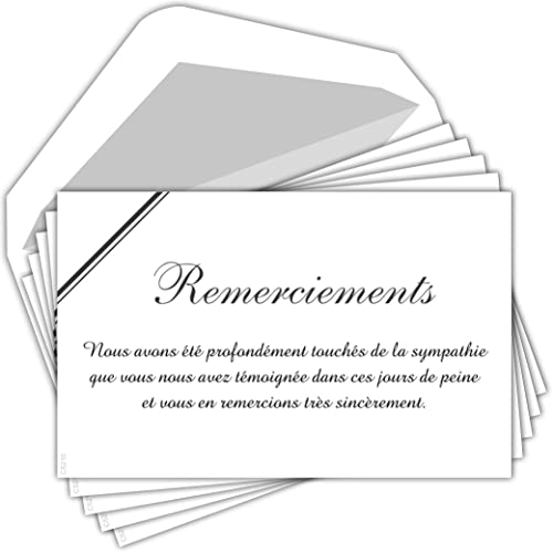 AFIE Danksagung & Kondolenz-Karten Set – 5 Identische Karten Mit Umschlägen (9x14 Cm) Für Beerdigung & Trauer, Made In France
