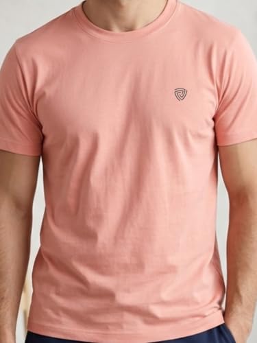 Image of Lux Cozi Men Cotton Half Sleeves Round Neck Regular Fit Casual T-Shirt