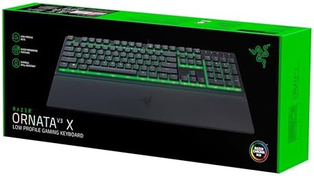 Razer Ornata V3 X - Tastiera a membrana a basso profilo con Razer Chroma RGB (interruttore ibrido a membrana, poggiapolsi ergonomico) IT Layout | Nero