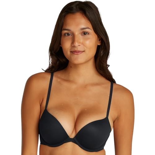 Calvin Klein Damen Plunge BH mit Push-Up, Schwarz (Black), 70C