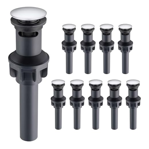 Best umbrella pop out drains for vessel sink in chrome Hibbent 10 Pack Universal Sink Stoppers