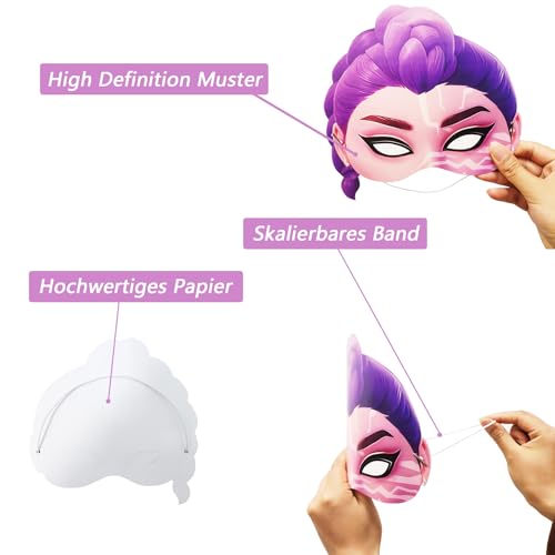 JINLAIYUN 12 Stück Masken Geburtstag Deko Maske Cartoon Mask Papier Masken Geburtstagsdeko Charakter Cosplay Partyzubehör (KPP)