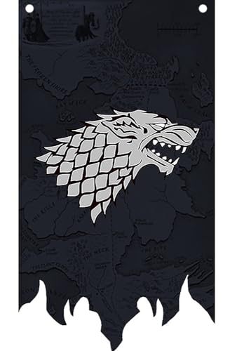WANSHIXIANG Game Thrones Collector - bannière de Maison Game Thrones Stark 100X65CM WANSHIXIANG Game Thrones Collector - bannière de Maison Game Thrones Stark 100X65CM