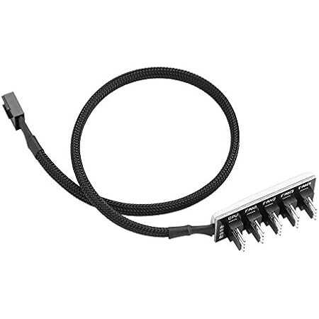 PWM Fan Hub, PC CPU Cooling 4 PIN/3PIN Fan Power Cable Hub Splitter Adapter Sleeved PWM Case Fan Splitter for Desktop Computer Cooler Case Fans 15 inch (5 Way)