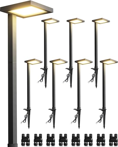 SUNVIE Low Voltage Landscape Lighting with Connectors 5W Anti-Glare LED Pathway Lights Wired...