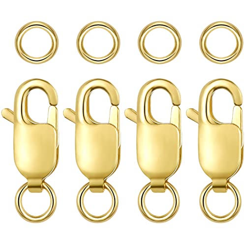 Lobster Claw Clasp With Closed Jump Rings For Diy Necklaces Bracelets Or Jewelry Making,4Pcs 925 Sterling Silver 12Mm(0.47Inch) Made In Italy #TOP5