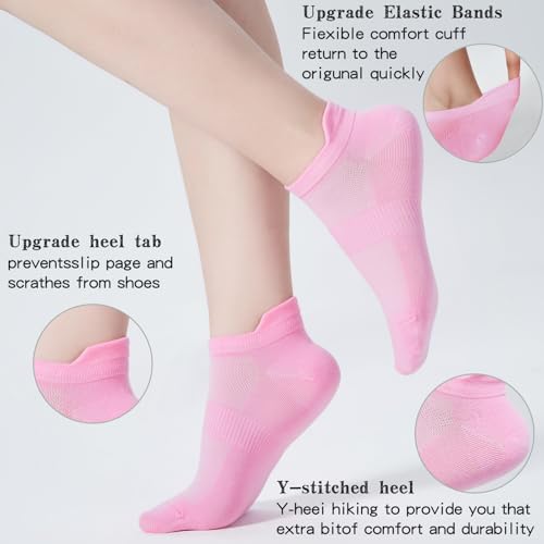 Image of ATBITER Ankle Socks Womens and Men Thin Athletic Running Low Cut No Show Socks With Heel Tab 6-12 Pairs | White Short Summer Athletic Running Yoga Pilates Workout Sneaker Socks Lightweight Non Slip Size 7-9 9-11