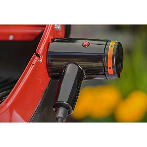 MECO Americana 9325U8.181 Portable Compact Easy Clean 200 Square Inch 3 Heating Zone Electric Cart Grill with Two Folding Tables and Wire Shelf, Red