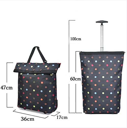 Tragbarer Trolley / Faltbarer Einkaufstrolley / 2 Rollen Natur Boden mit externer Aufbewahrungstasche / A – Bild 4