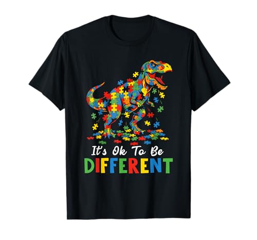 Its Ok to Be Different Dinosaur Autism Awareness Kids Boys T-Shirt