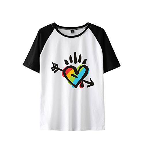 AHDSJDG LGBT Gay Lesbian Pride Mujere Hombre Manga Corta Cuello Redondo Puro Algodón Camiseta Verano Moda Corte Normal Casual Arco Iris Impresión 2D Corazon Impresión Top Unisexo Love T-Shirt Cover