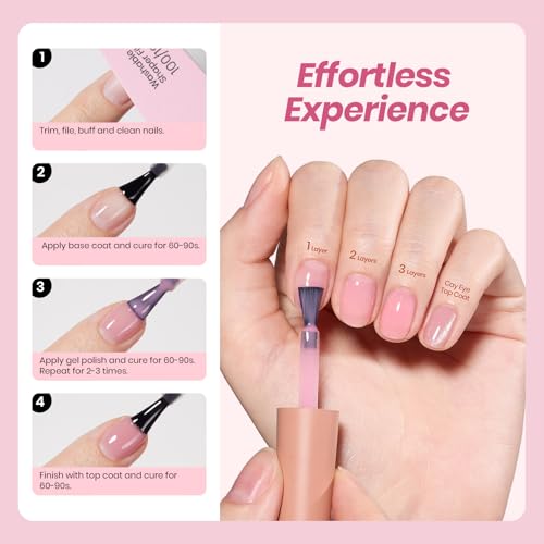 Image of Beetles 80 Pcs Gel Nail Kit with U V Light -20 Color Jelly Gel Nail Polish | Milky Nude Red Purple Glitter Sheer Daylight Nails Kit with Cat Eye Top Coat Rubber Base DIY Salon Gifts for Women Girls
