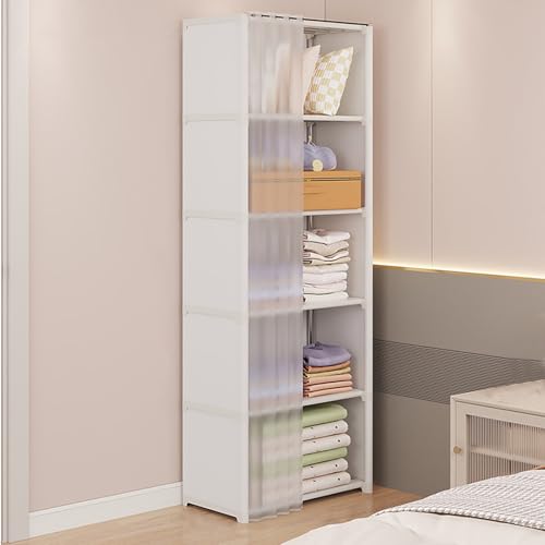 Armario portátil y organizador de ropa compacto con perchero para dormitorio y hogar 3