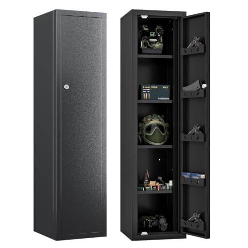 KAER Ammo Cabinet 59-Inch Tall Gun Cabinet Ammo Safe for Home Safes Use Quick Access with Ammunition Compartment and Removable Shelves Guns Accessories