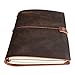 A5 Travelers Notebook - Refillable Leather Travel Journal with 3 Notebooks Inserted, Dotted Pages, Brown