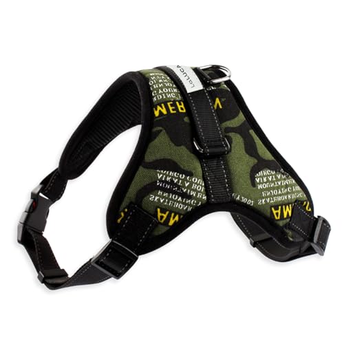 [LaLUCA GOODS] 犬 ハーネス 小型犬 中型犬 大型犬 ステップハーネス ウェアハーネス 犬用 介護用 首輪 ハンドル 胴輪 散歩 アーミー XS（Amazon）