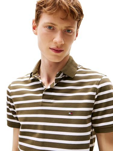 Image of Tommy Hilfiger Men's Short Sleeve Polo Shirts in Regular Fit With Stretch and Organic Pique Cotton
