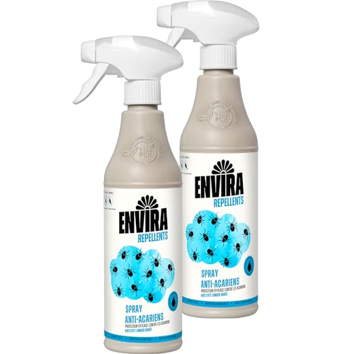 Envira Spray Anti-acariens 2 x 500 ML - Spray Anti-acariens pour Matelas avec Effet Longue durée - sans Odeur & à Base d'eau