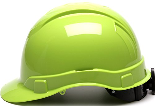Casque Pyramex Ridgeline vert citron haute visibilité avec suspension à 6 points
