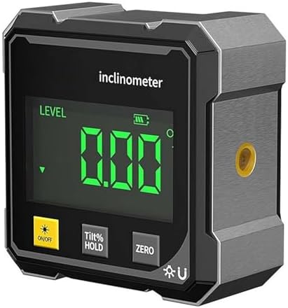 Digital Laser Angle Finder Protractor Tool, 4×90° High Accuracy Measuring Tool with Large LED Display, Magnetic Base, USB Rechargeable for Woodworking, Metalworking, Construction & DIY