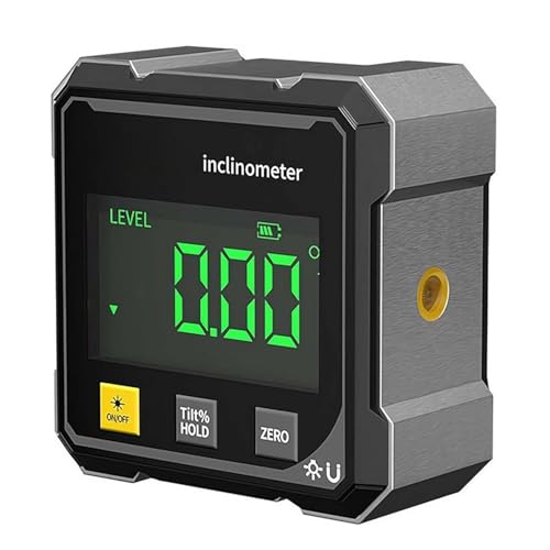 Sakerplus Digital Laser Angle Finder Protractor Tool, 4×90° High Accuracy Measuring Tool with Large LED Display, Magnetic Base, USB Rechargeable for Woodworking, Metalworking, Construction & DIY