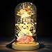 sanvpwsan Christmas Birthday Gifts for Women, Best Friend Galaxy Rose Flower Gifts for Women,Light Up Infinity Rose in Glass Dome Teddy Bear Presents for Mom Teacher,Valentines for Wife Girlfriend