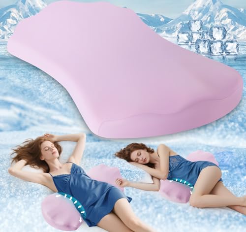 Fledano Lumbar Support Pillow for Bed – Memory Foam Lower Back Pain Relief Pillow for Sleeping, Ergonomic Lumbar Pillow for Side & Back Sleepers, Sciatica & Hip Pain Relief, Washable Cooling Cover