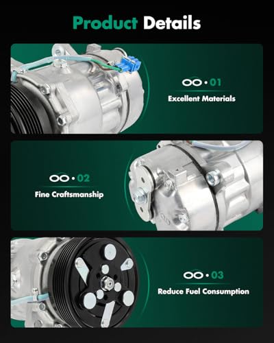 Image of SCITOO AC Compressor for Volkswagen for Jetta 1.9L 1993-1995 1997-1999 | Fast Cooling, Ultra Low Noise (≤72 dB)Air Conditioner Compressor with Clutch, Easy Installation, 1H0820803D 1H0820803DU