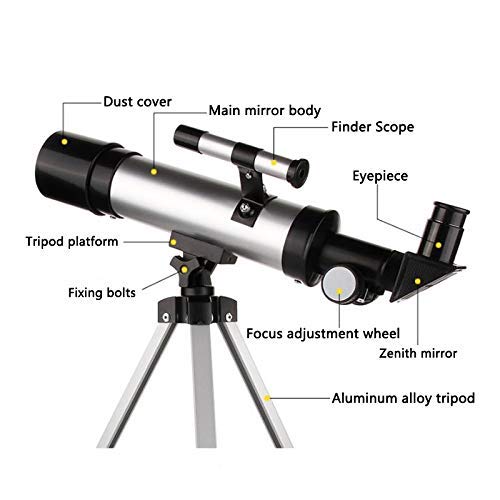 Telescopio Astronómico Refractor Portátil 50mm con Tripié Ajustable miniatura 2