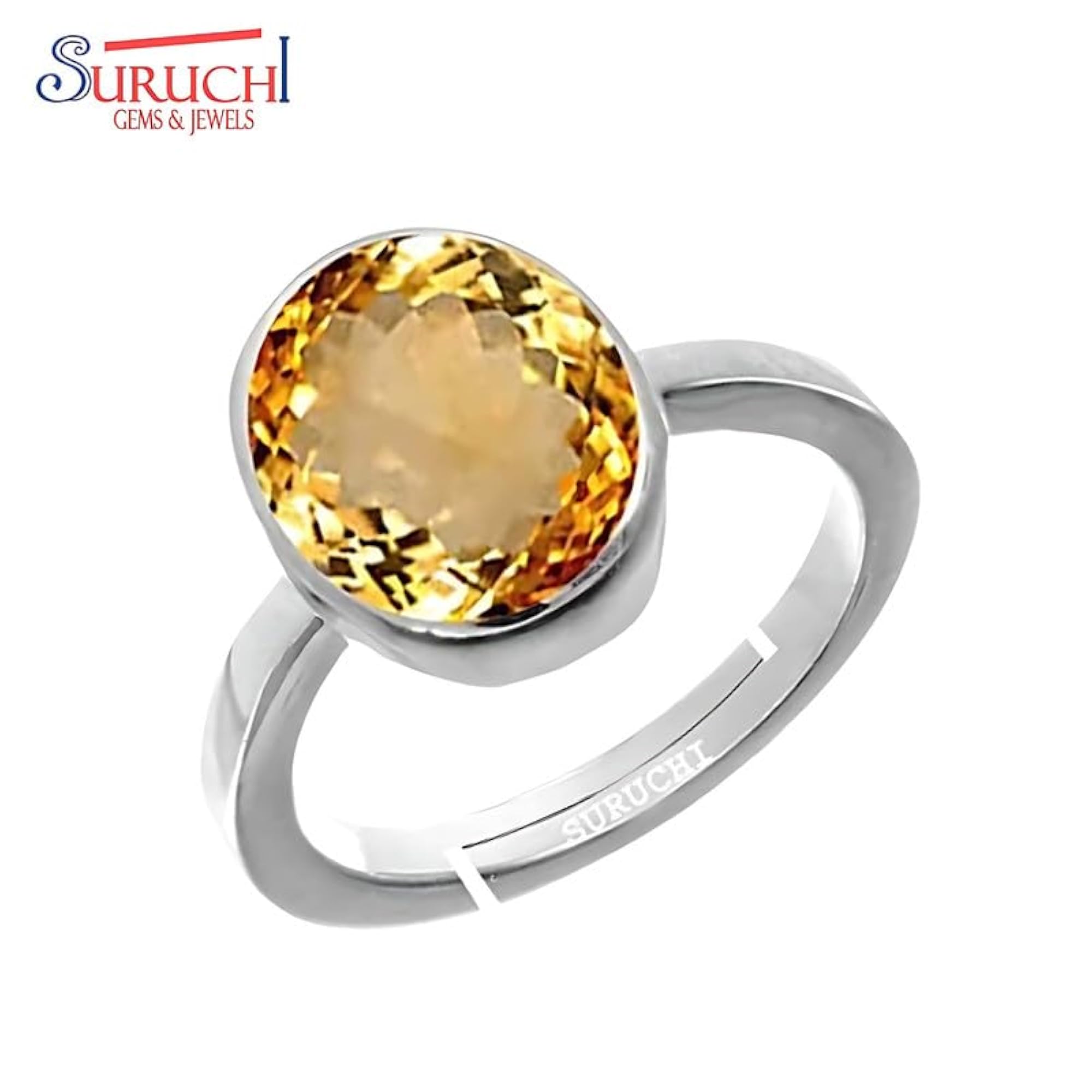 Women's Citrine 925 Sterling Silver Adjustable Ring, Astrological Gemstone