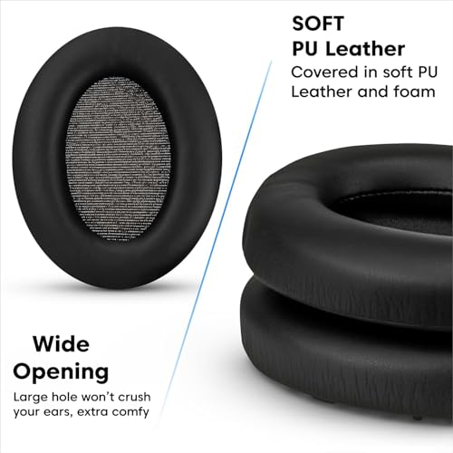 Image of Sounce Replacement Earpads Cushions Compatible with Sony WH-1000XM4 (WH1000XM4) Over-Ear Headphones Premium Black Softer Leather Earmuffs with High-Density Noise Cancelling Durable (1 Pair)