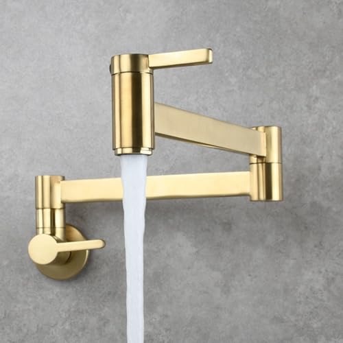 Grifo plegable de cobre dorado Alipis ajustable para evitar salpicaduras 7