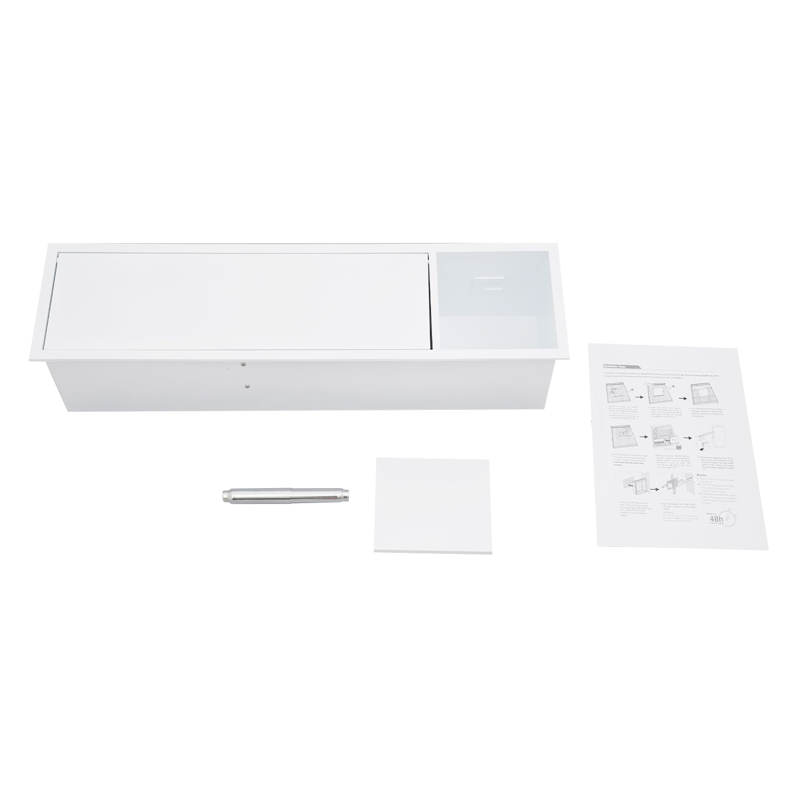 Porta carta igienica da incasso, in acciaio inox, con nicchia da parete per bagno, armadietto da bagno con ante dell'armadio, 2 ripiani + scomparto per porta, organizer da bagno per shampoo