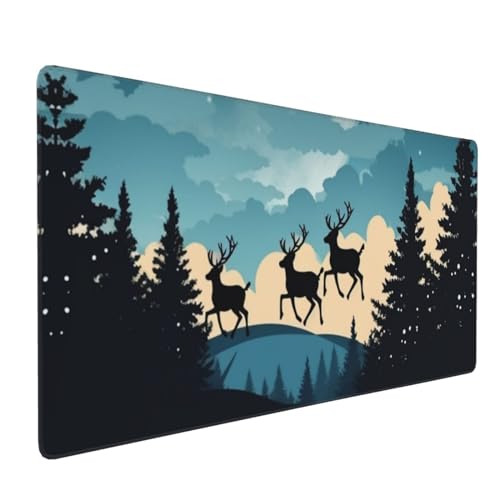 Tapis de souris de jeu d'hiver étanche avec bords cousus anti-glisse