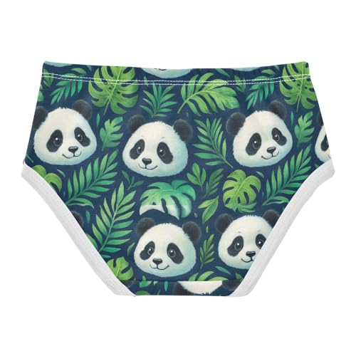 Joisal Cute Panda Green Tropical Leaves Toddler Underwear Floral 2t Cotton Girl Panties Cute Cartoon Briefs Kids Undies2