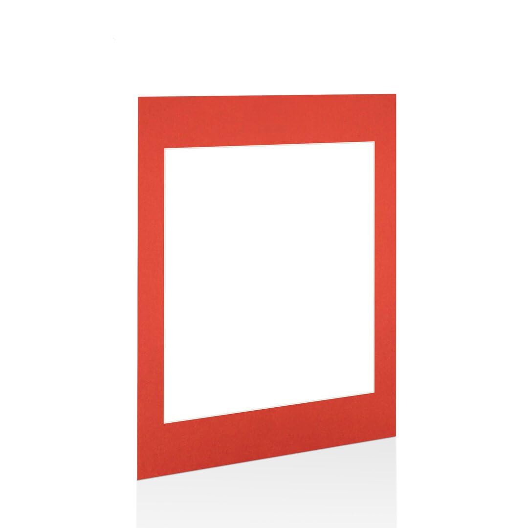 Procut Global 70x50cm Poppy Red Picture Mounts to Fit 50x40cm Aperture - Precision Cut Cardboard Photo Mount - Ideal for Frames, Prints, Artwork & Certificates - Sizes & Colours Available