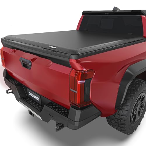 Image of OEDRO Soft Roll Up Truck Bed Tonneau Cover Compatible with Toyota Tacoma 2024 2025 2026 (Excl. Trail) 5 Ft Bed with Track Rail System