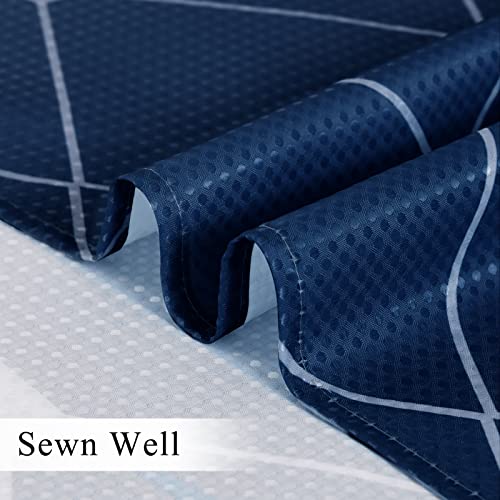 Blue Shower Curtains For Bathroom Navy Blue And White Shower Curtain Set With Hooks Liner Water Repellent Bath Decor Fabric Shower Curtain For Bathroom Bathtubs Dark Indigo, 72 X 72, Navy Blue #TOP5