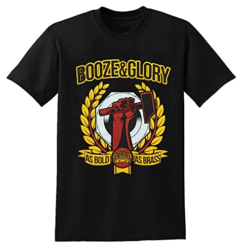 ItoNc Booze and Glory As Bold As Brass T-Shirt Mens Unisex Black Tees M