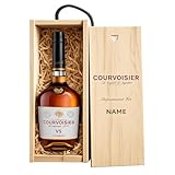Courvoisier Personalised VS Cognac Gift Set – 70cl (40% ABV) | Custom Luxury French Brandy in Wooden Presentation Box | Premium Cognac Gift for Him or Her