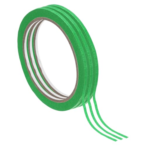 Image of PATIKIL Masking Tape 0.1 Inch x 22 Yard, 3 Roll General Purpose Adhesive Painting Tape Painters Tape for Arts Crafts Label, Green